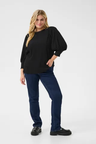 Langarm-Bluse Regular fit Black