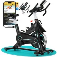 Wenoker Heimtrainer Fahrrad mit App & gebogenem Griff mit LCD-Display (1-tlg), Tablet-Halterung, bis 160Kg