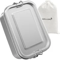 Wellgro Lunchbox Edelstahl Dosen eckig - 550ml 850ml 1400ml 2400ml