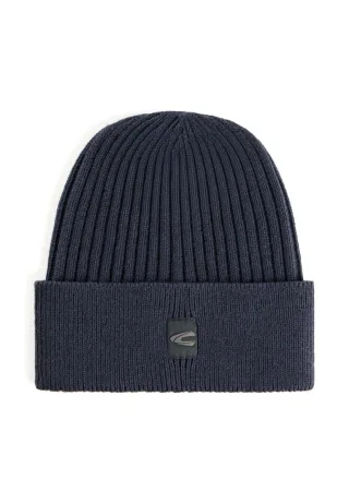 camel active - Beanie aus Rippstrick blau - Gr. - OS