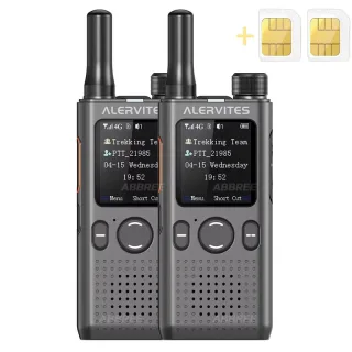 2Pcs Baofeng AT1 POC Radio Create Groups Freely Global 4G Network Walkie Talkie Unlimited Distance Portable ALERVITES Ha