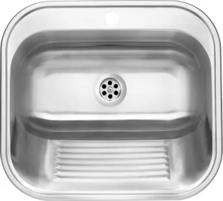 Neuesbad Ausguss 1-Becken Spüle ohne Abtropffläche 550X495X220, 2'' mit Zubehör NB1DEZYK010B1