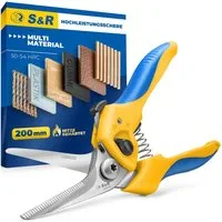 S&R Universalschere Mehrzweck-Kombischere 200 mm, 50 mm Edelstahl Klinge, Schere HRC 50-54