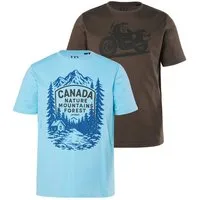 JP1880 T-Shirt T-Shirts 2er-Pack Halbarm Brust-Print