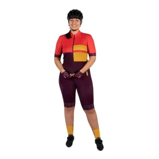 Endura - Radfahr-Trikot für Damen, Stehkragen, Athletisch, Schmal, kurzärmlig (Granatapfel)
