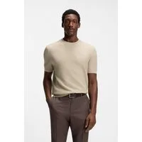 BOSS Kurzarmpullover Nilton Premium Menswear Business-Casual-Look, Strukturstrick-Material