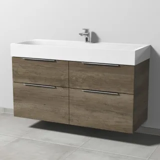 Sanipa 3way Waschtischunterbau zu Kaldewei Silenio Waschtisch mit 4 Auszügen, Eiche-Nebraska UM45737