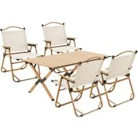 casa.pro Gartenlounge-Set, (5-tlg., 1 Tisch, 4 Stühle), »Botrugno« Textilgewebe Beige