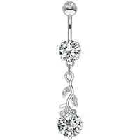 Taffstyle Bauchnabelpiercing Piercing Chirurgenstahl Kristall Blätter, Bauchnabelpiercing Bauch Bauchnabel Banane Stecker Anhänger