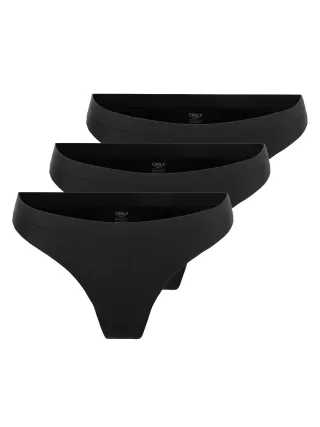 ONLY - ONLTRACY BONDED THONG 3-PACK NOOS ACC Black - Gr. - L