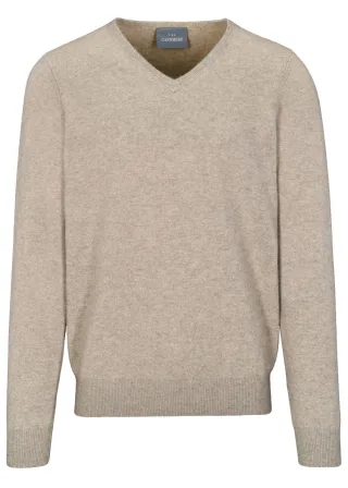 COMMANDER Finest Clothing - V-Pullover Basic, uni stone mel. - Gr. - S