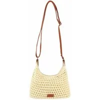 ITALYSHOP24 Schultertasche DAMEN TASCHE Häkeltasche Crossbody Shopper Boho Geflecht Freizeit, Umhängetasche Bodybag Sommer Basttasche Strand Reise Stroh Mini Bag