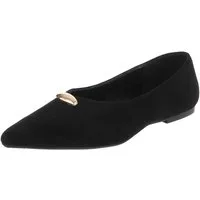 Ital-Design Damen Slipper spitz mit Schmuckdetail, elegant Pumps (92078977) Blockabsatz Klassische Ballerinas in Schwarz