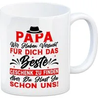 speecheese Tasse Papa wir haben versucht das beste Geschenk zu finden... Kaffeebecher