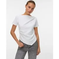 Vero Moda Kurzarmshirt VMMILLE SS BOATNECK SHORT TOP JRS NOOS Materialmix, regular fit