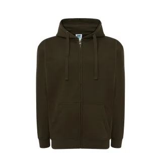 JHK - Hoodie mit durchgehendem Reißverschluss für Herren/Damen Unisex (Khaki)