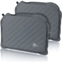 yourGEAR Microfaserkissen yourGEAR Thermo Sitzkissen Set - 2x selbstaufblasendes Sitzkissen 40x30x3,5 cm Sitzpolster Stuhlauflage Stuhlkissen