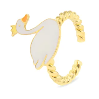 Schwan Ring vergoldet