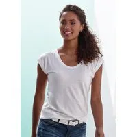 Beachtime by Lascana Kurzarmshirt mit leicht transparenten Streifen aus weicher Baumwoll-Viskose-Qualität
