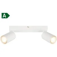 B.K.Licht Deckenstrahler BK_DS1630 EEK A LED Deckenlampe, Schwenkbar, Deckenspot, LED wechselbar, Warmweiß, Inkl. 2x GU10, 3.000 K, 450Lm, 2W, 15,5 x 5,5 x 25,5 cm, Weiß