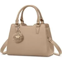 LuxusKollektion Henkeltasche Handtasche Damen Mittelgroß Leder Henkeltasche Schultertasche Khaki