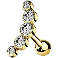 Taffstyle Piercing-Set Ohrpiercing Helix Knorpel Tragus Piercing Schmuck Kristall Bogen (Piercing Stecker Cartilage Piercing Barbell Chirurgelstahl)