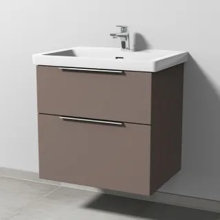 Sanipa 3way Waschtischunterbau zu Villeroy & Boch Subway 3.0 Waschtisch mit 2 Auszügen, Taupe-Matt UP8471T