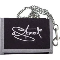 2Stoned Geldbörse Wallet Classic mit Kette und Klettverschluß für Erwachsene u. Kinder, verchromte Kette mit Karabiner