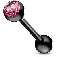 viva-adorno Piercing-Set Zungenpiercing Barbell Piercing Stab mit Kristall Kugel, Ohrpiercing Stecker Hantel Chirurgenstahl 316L beschichtet