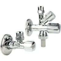 tecuro Eckventil Kombi-Set, Eckventil & WAS-Ventil 1/2 Zoll (selbstdichtend)