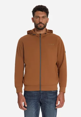 No Excess - Sweater Full Zip Hooded Caramel - Gr. - L