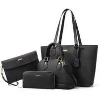 MODFU Henkeltasche Umhängetasche Handtasche Tragetasche Aktentasche Tasche Damen (Schultertasche Arbeitstasche Messenger-Tasche Top Griff mit Schultergurt, 4-tlg., Bürotasche, Ledertasche, Unitasche, Freizeittasche, Kunstleder), für Frau Frauen Junge