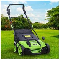 BRAST Elektro-Vertikutierer / Lüfter 1800 Watt Kombi Gerät, 38,00 cm Arbeitsbreite, (2in1-Funktion, 1 Vertikutier- und 1 Lüfter-Walze), Moosentferner