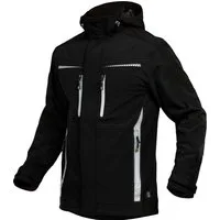 Leibwächter Softshelljacke Flex-Line Herren Übergangsjacke mit Kapuze (atmungsaktive Regenjacke, wasserdichte Softshell Arbeitsjacke) robustes 3-Lagenlaminat-Softshell, Reflektoren für gute Sichtbarkeit