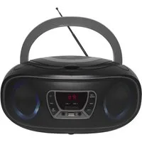 Denver TCL-212BT GREY CD-Player (CD Player mit Discolicht, Radio, USB, Bluetooth, MP3, AUX-IN)