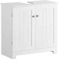 SoBuy Waschbeckenunterschrank BZR18 Badschrank Waschtisch Unterschrank mit 2 Türen, verstellbare Ablage