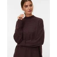 Vero Moda Strickpullover VMPLAZA LS HIGHNECK LONG PULLOVER GA BOO Materialmix, loose fit