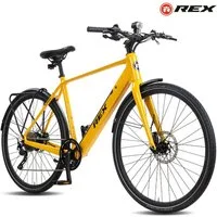 REX E-Bike Trekkingrad Rex Carbon Elektrofahrrad 28 Zoll mit 360Wh Akku, Reichweite 120km, 10 Gang SHIMANO, Heckmotor, 360 Wh, Carbon Fahrrad, leichter Carbonrahmen, für Damen u. Herren