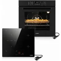 KB Elements Backofen-Set Einbaubackofen 60 cm mit 4-Zonen Induktionskochfeld 60cm, AQUA CLEAN, Herdset mit Air Fry, Flexzone und einfacher Installation