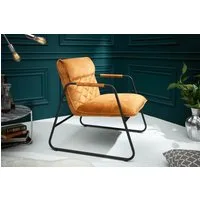 riess-ambiente Sessel MUSTANG LOUNGER senfgelb, Loungesessel · Samt-Bezug · Wohnzimmer · Retro
