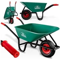 Gardebruk Schubkarre, 100 Liter Bauschubkarre Gartenschubkarre bis 250kg Belastbarkeit