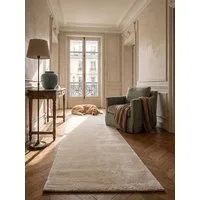 KADIMA DESIGN Teppich ALDAN Teppichläufer Beige 60x110 Uni Polyester Antirutsch Wohnzimmer, Läufer, Höhe: 17 mm, Trittschalldämmend, Strapazierfähig, Pflegeleicht, Farbecht