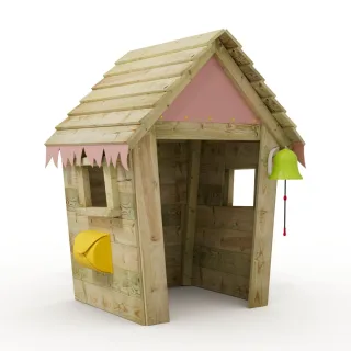 Holz Kinderspielhaus Stable für Garten - Robustes Spielhaus aus Massivholz wetterfest imprägniert für kreative Abenteuer im Freien - Wickey