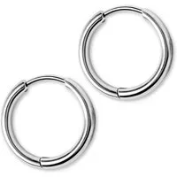 viva-adorno Paar Creolen Damen Klappcreolen Hoop Ohrringe Edelstahl verschiedene Größen, dünn schmal Conch Helix Cartilage Piercing