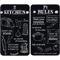 Maximex Herd-Abdeckplatte Universal Modell KITCHEN RULES, Glas, Kunststoff, (Set, 2 tlg), für Induktions-, Glaskeramik-, Elektro- und Gasherde, höhenverstellbar