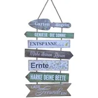 Deko-Impression Wanddekoobjekt Schild Gartenregeln / Relax Holz /MDF a. Band Geschenk 57 cm (1 St)