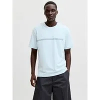 Jack & Jones Kurzarmshirt JCOFUSION CHEST BRAND TEE SS CREW SN Materialmix, regular fit