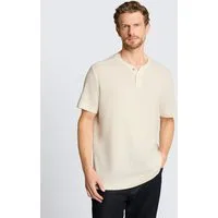 TOM TAILOR T-Shirt T-Shirt Henley T-Shirt mit Waffelstruktur