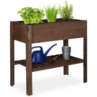 relaxdays Hochbeet Holz dunkelbraun (1 St)