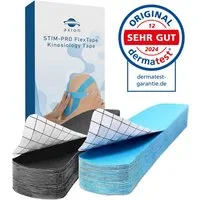 Axion Kinesiologie-Tape Precut Kinesiologie Tape 2er Set Blau und Schwarz (50-St) MEDIZINPRODUKT